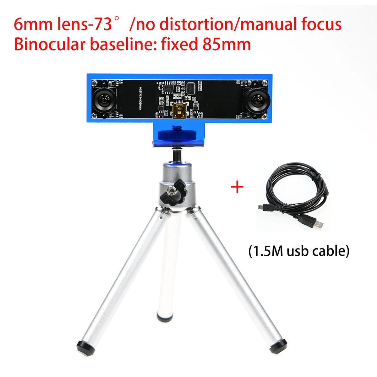 GXIVISION 720P Dual Lens USB Camera Module for 3D Depth and Face Recognition 6mm with tripod