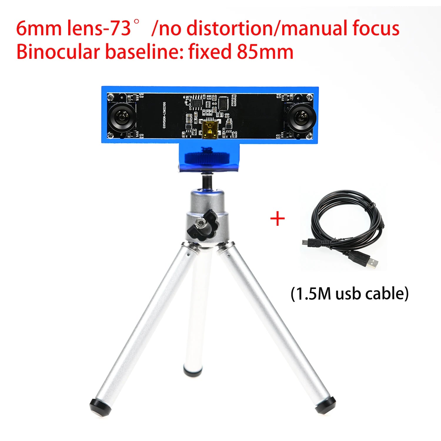 GXIVISION 720P Dual Lens USB Camera Module for 3D Depth and Face Recognition 6mm with tripod