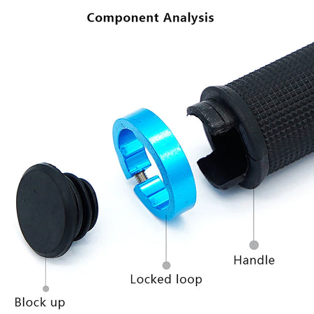 Comfort Grip MTB Bicycle Handlebar Grips with Lock-On Alloy Cuffs