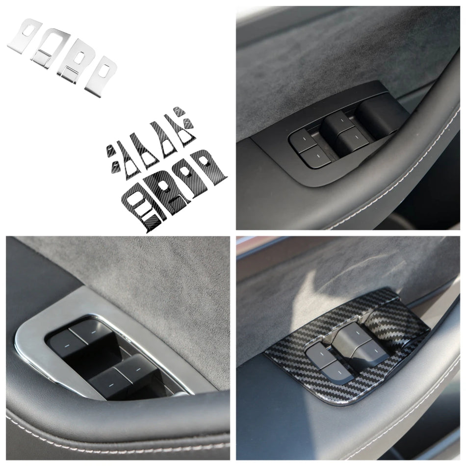 Vindueskontrolknap klistermærke overlay til Tesla Model 3 og Model Y ABS holdbar finish