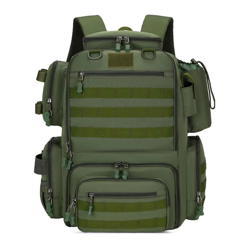 Tactical Fishing Backpack With Rod Holders &ndash; Lightweight Green