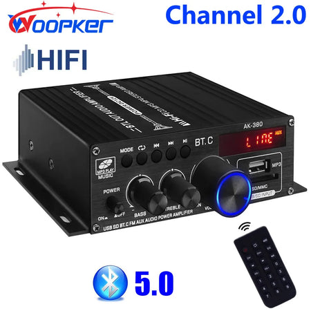 Woopker 2.0 HIFI Bluetooth Amplifier for Home &amp; Car Audio