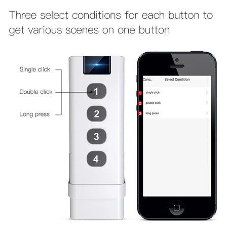 Tuya ZigBee Smart Scene Switch (1-4 Gang) - Portable Home Automation Control
