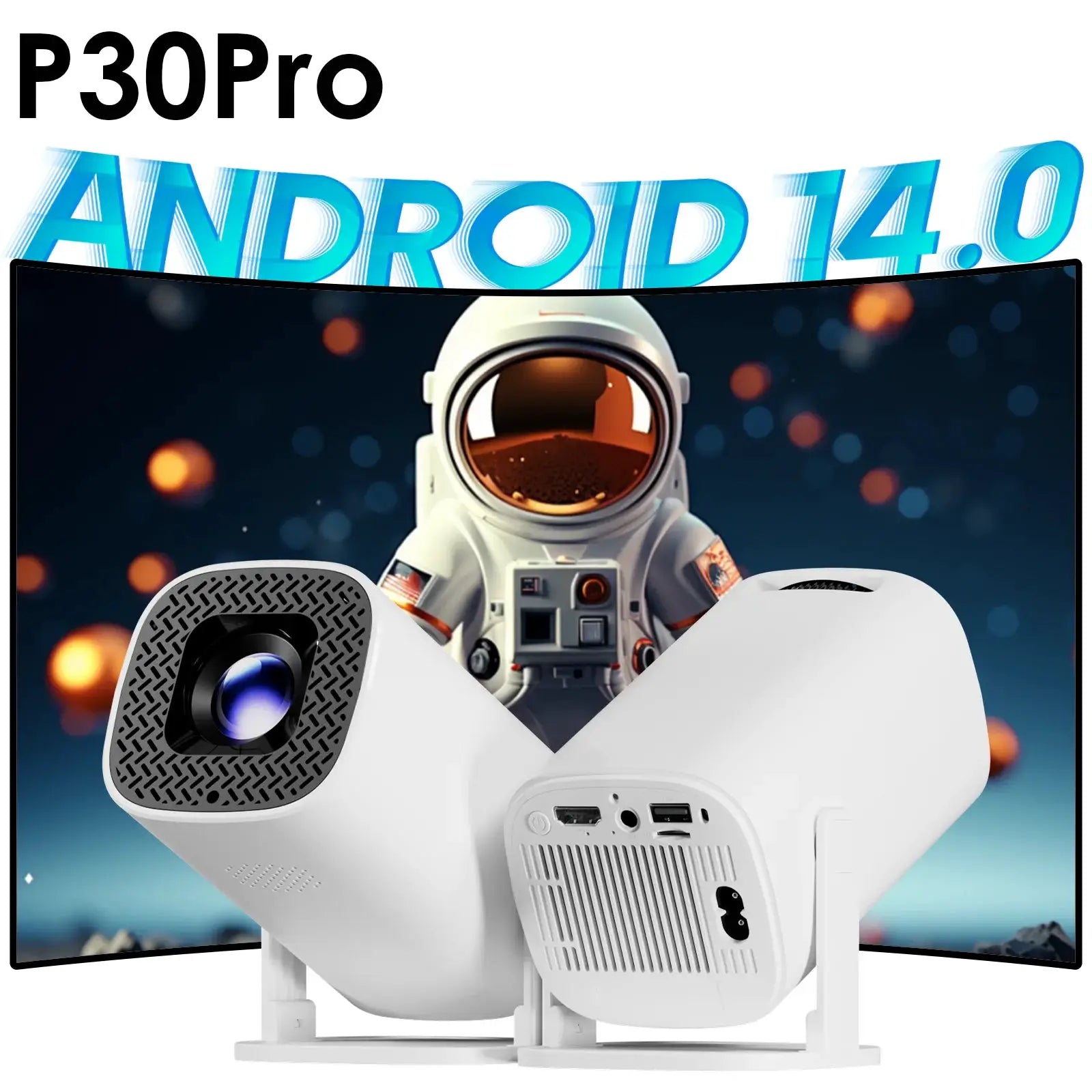 TOPSION Android 14 Smart Mini Projector 4K HD Video WiFi 6 Native 720p ...