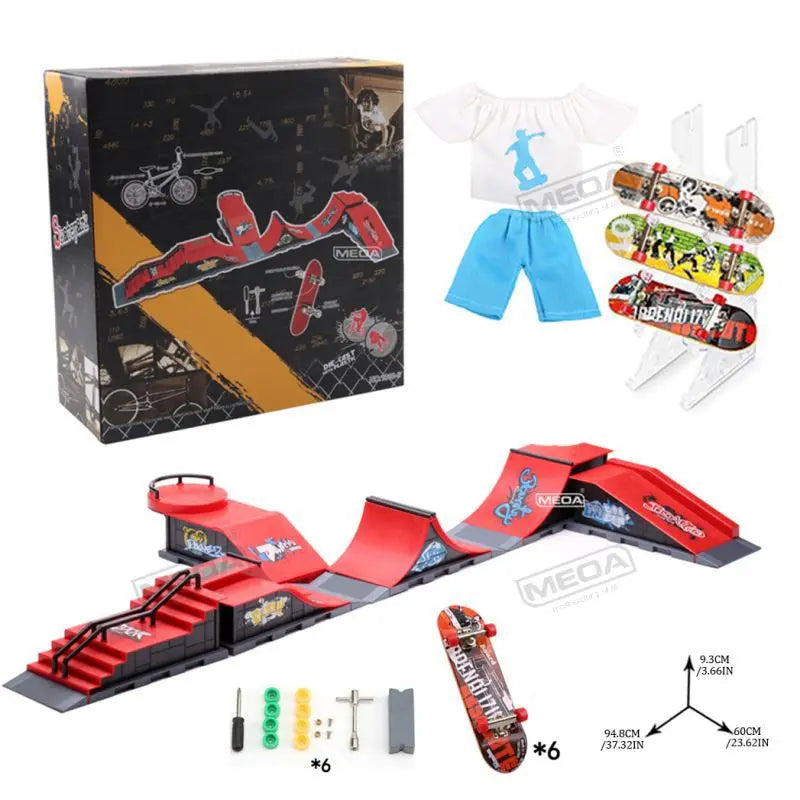 DIY Finger Skatepark 6-in-1 Set &ndash; Ultimate Stunt Practice 1810-6 6in1 plus