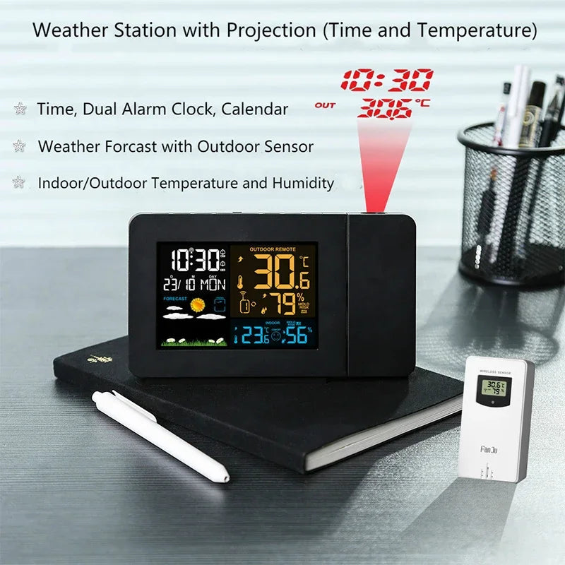 FJ3391 Projection Clock &ndash; Digital Weather Forecasts