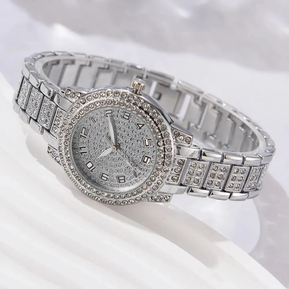 Elegant Alloy Crystal Wristwatches Set for Women &ndash; 6PCS