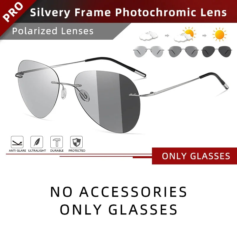 CLLOIO Ultralight Titanium Sunglasses &ndash; Photochromic C3-Only Glasses