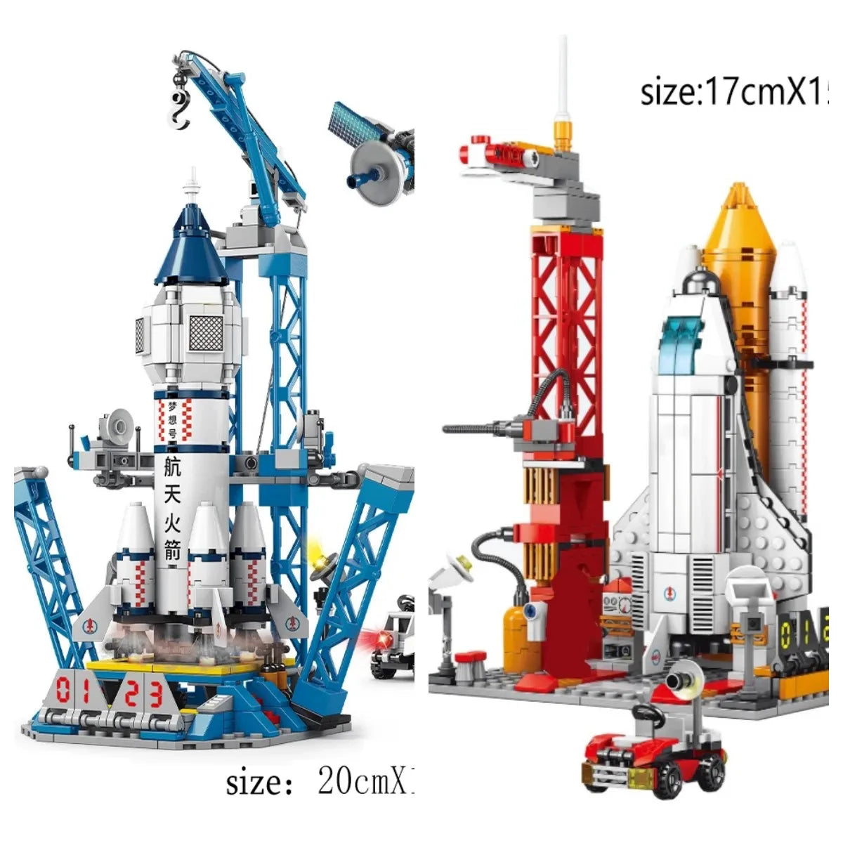 JIAJIALE Space Rocket Launch Model Building Blocks Set 452pcs-494pcs
