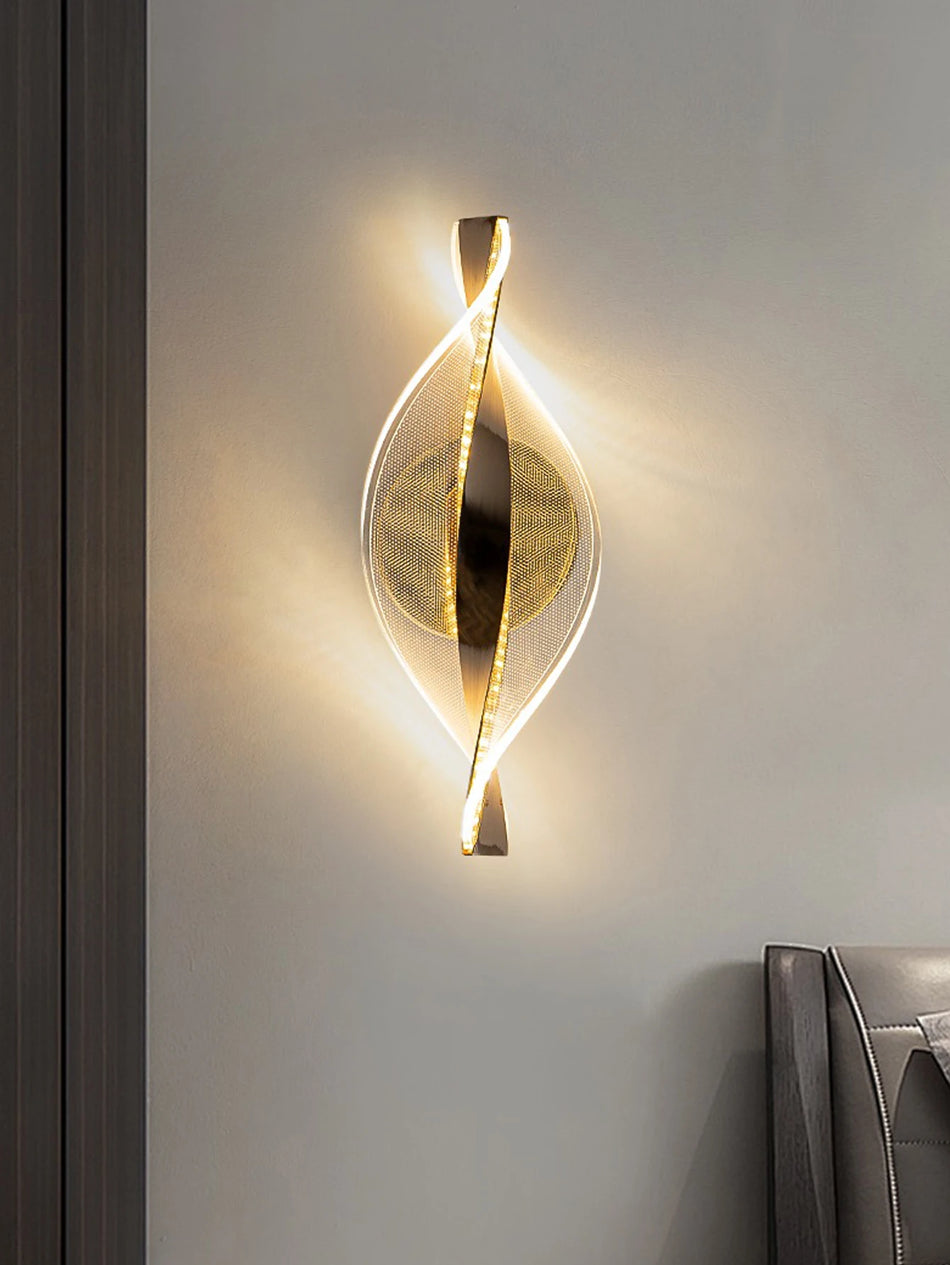 Acrylic 1pc Gold/Black Modern Wall Sconce &ndash; LED Lighting
