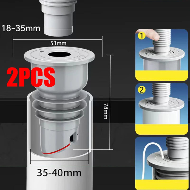 Silicone Sewer Seal Ring 2pcs 35-40mm gray