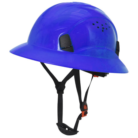 CE Full Brim Hard Hat - Sun Protection And Impact Safety Blue