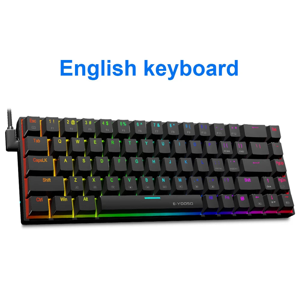 E-YOOSO Z686 RGB USB 60 Percent Mechanical Keyboard &ndash; Slim Z686RGB / Red Switch