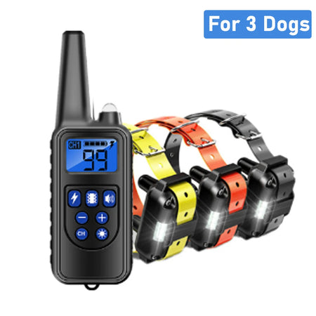 800m Electric Dog Training Collar &ndash; Waterproof Remote for 3 dogs / AU Plug