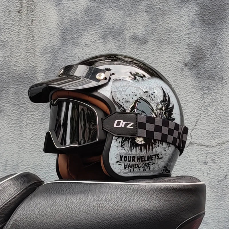ORZ Retro Half Open Motorcycle Helmet &ndash; Lightweight Comfort