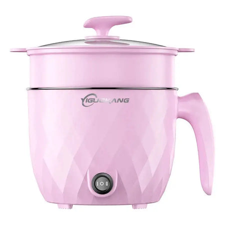 Mini Electric Rice Cooker Pot With Nonstick Compact 600W Double Pink / EU