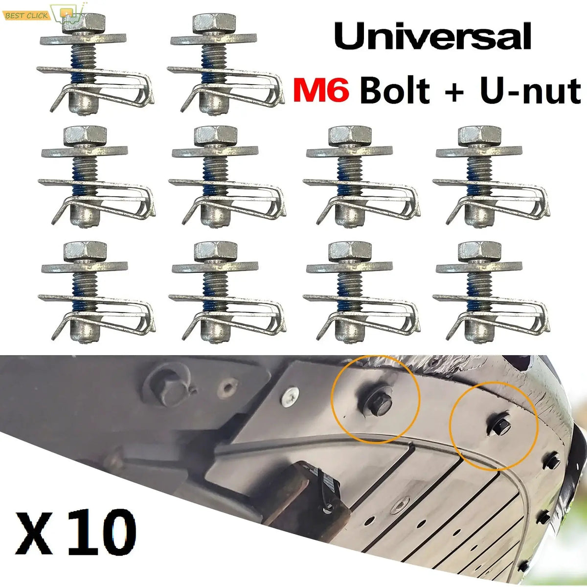 20PCS Universal M6 U-Nut Screws Retainer Clips For Engine Cover Undertray Splash Shield Guard Replacement by InterCyprus Trading Ltd
