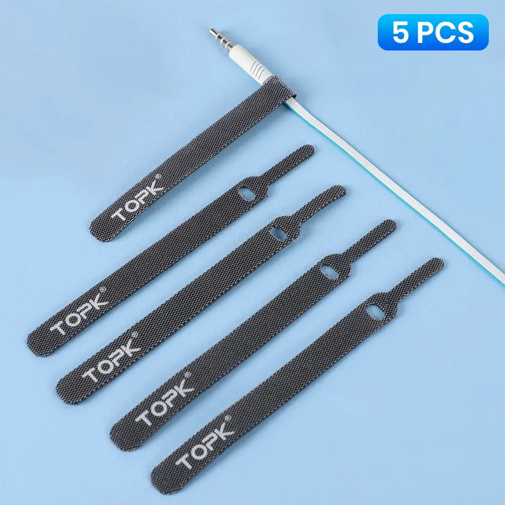 TOPK Reusable Releasable Cable Ties - Nylon Loop Hoop Tape StrapsMulti-Scene Wire Management for Headphones Mouse ChargerCables by InterCyprus Trading Ltd