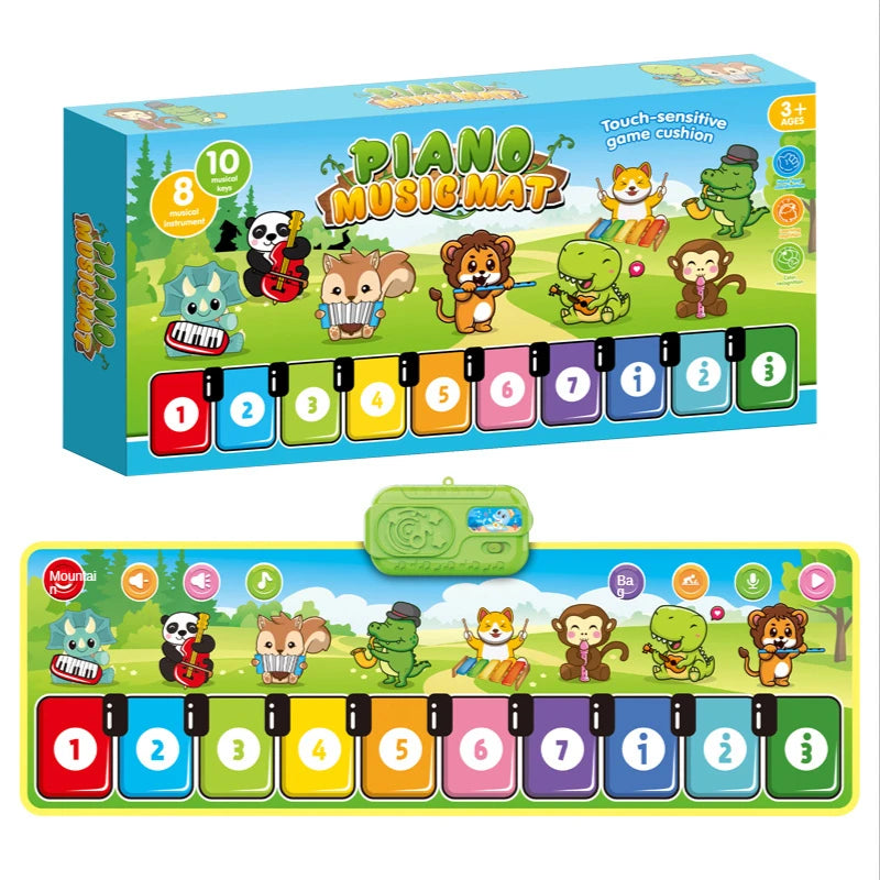 Musical Piano Mat 110x36cm &ndash; Educational Toddler Keyboard with 8 Instrument Sounds