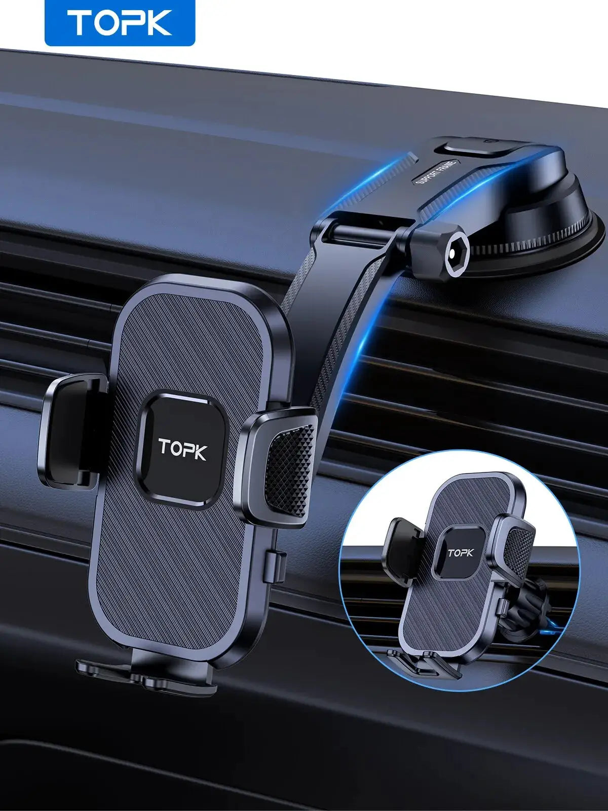 TOPK Car Phone Holder Gravity Stand for iPhone Xiaomi Samsung Car Mobile Support for Dashboard Windshield Air Vent Phone Mount by InterCyprus Trading Ltd