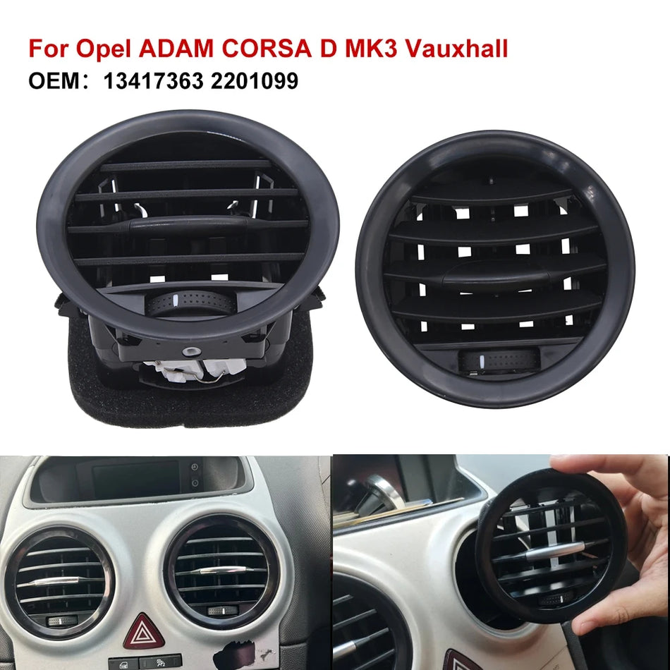 Kryt ventilace pro Vauxhall Adam ABS černý chrom plast přímá náhrada mřížka výstupu topení AC