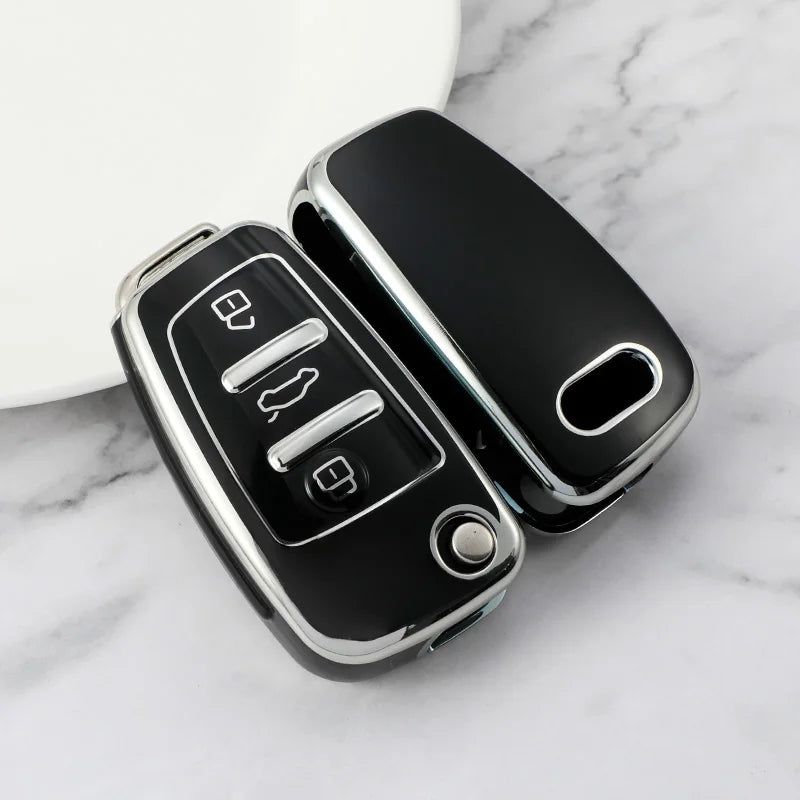 Чехол для ключа TPU, мягкая защитная оболочка для Audi A1 A3 A6 Q2 Q3 Q7