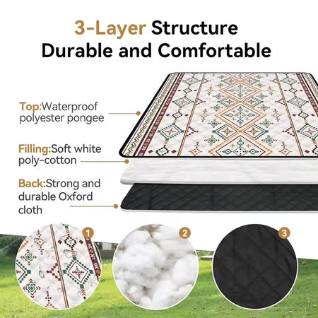 200x200CM Waterproof Picnic Blanket &ndash; With Carrying Handle