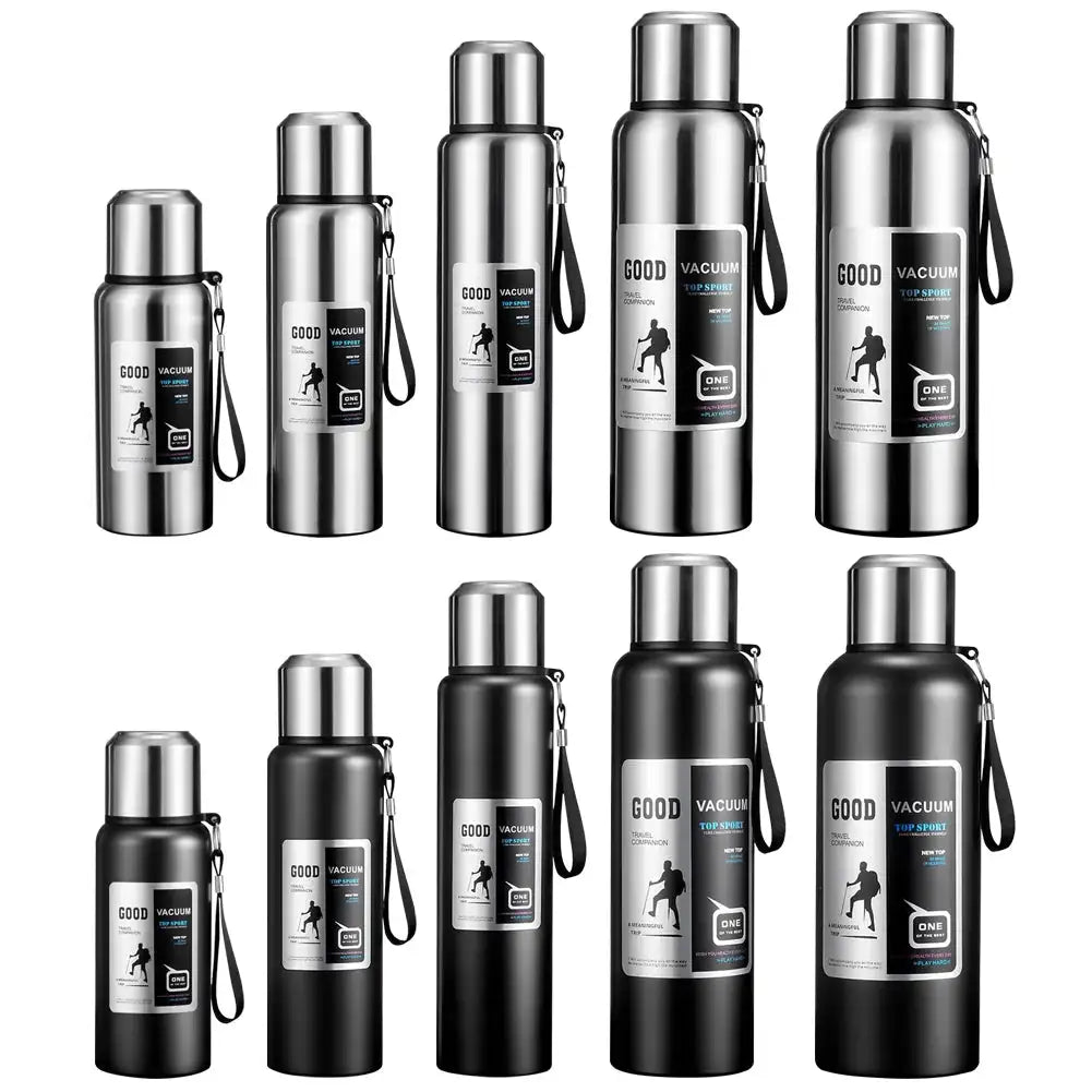 Thermal Water Bottle with Handle Portable Insulation Tumbler Stainless Steel Vacuum Double Insulation Cup for Hot Cold Drinks