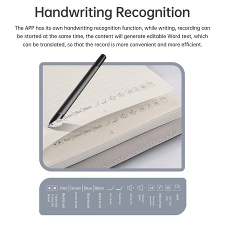 Smart Pen &amp; A5 Leather Notebook with Real-time Sync and AI Voice-to-Text