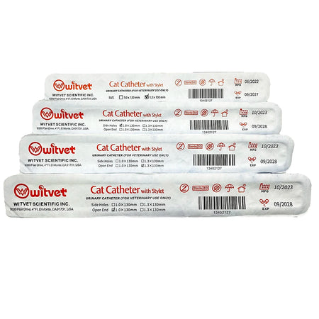 Urinary Cat Catheters With Stylet - Open End 1.0 And 1.3