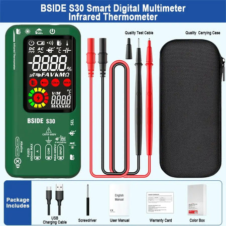 BSIDE Smart Digital Multimeter Infrared Temperature True RMS S30 Green