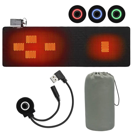 Outdoor Camping USB Heating Sleeping Mat &ndash; Fast USB Heating Black