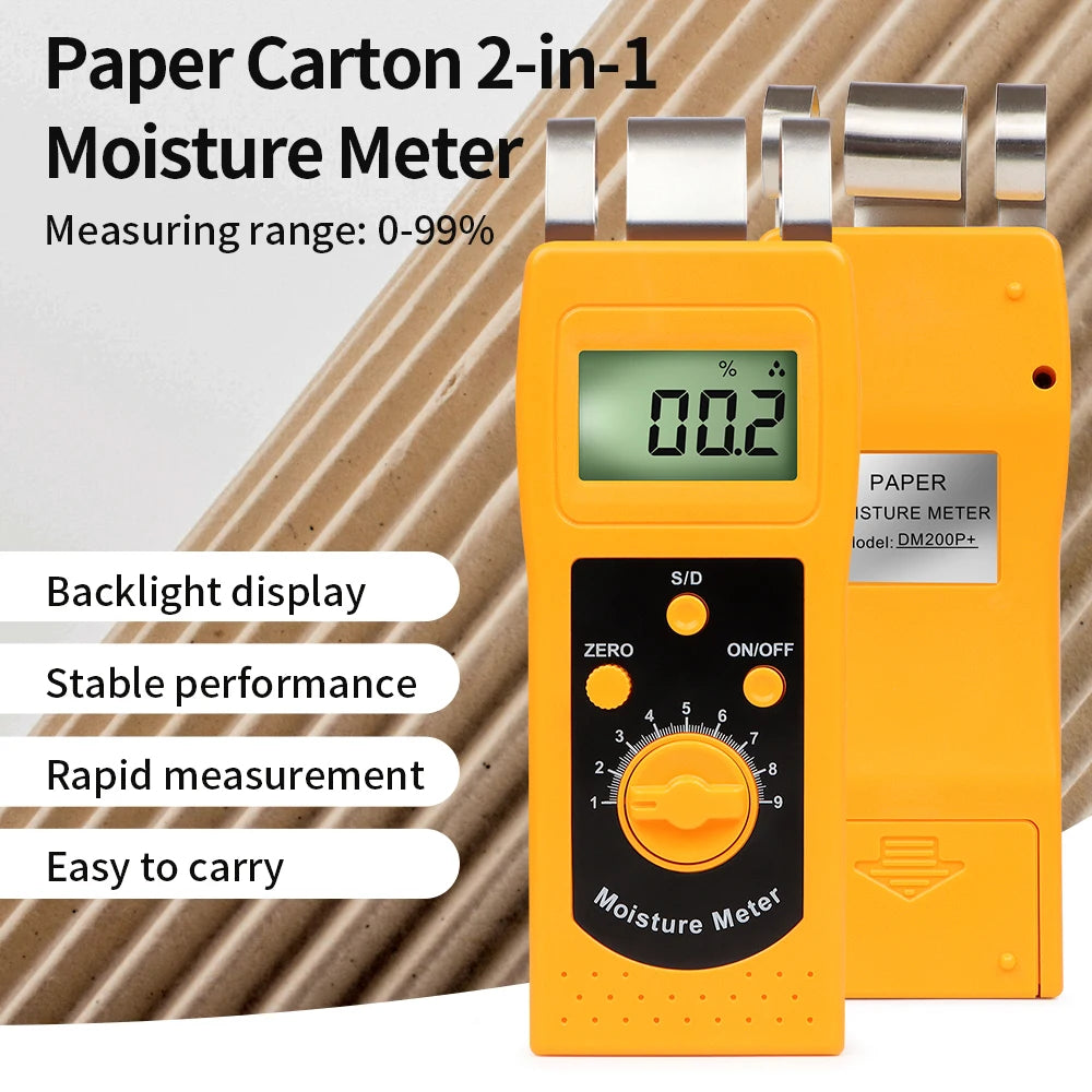 Digital Carton Concrete Paper Wood Moisture Meter &ndash; Compact 2in1 Carton Paper