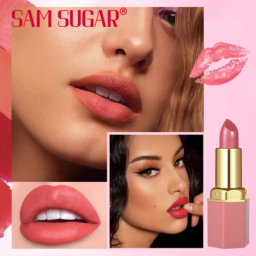SAM SUGAR Velvet Matte Lipstick with Pearlescent Glitter
