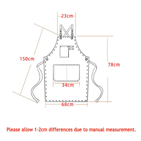 Unisex Canvas Bib Leather Apron &ndash; For Kitchen And Barista