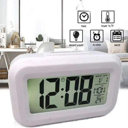Multi-Function LED Digital Alarm Clock with Temperature and Date Display