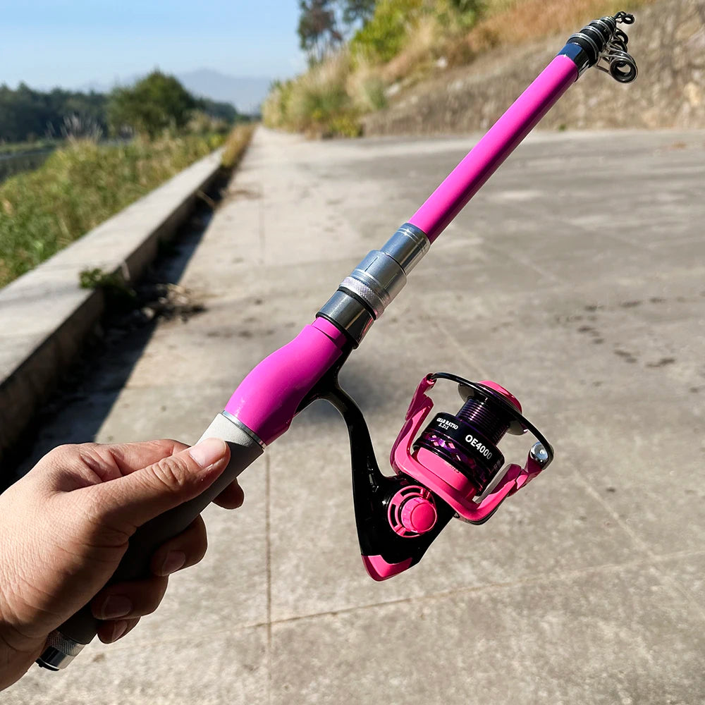 Portable Telescopic Fishing Rod Combo with Spinning Reel - 1.5-2.4m for Freshwater