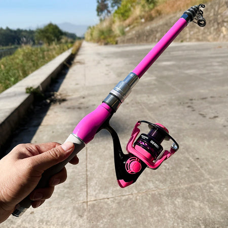 Portable Telescopic Fishing Rod Combo with Spinning Reel - 1.5-2.4m for Freshwater