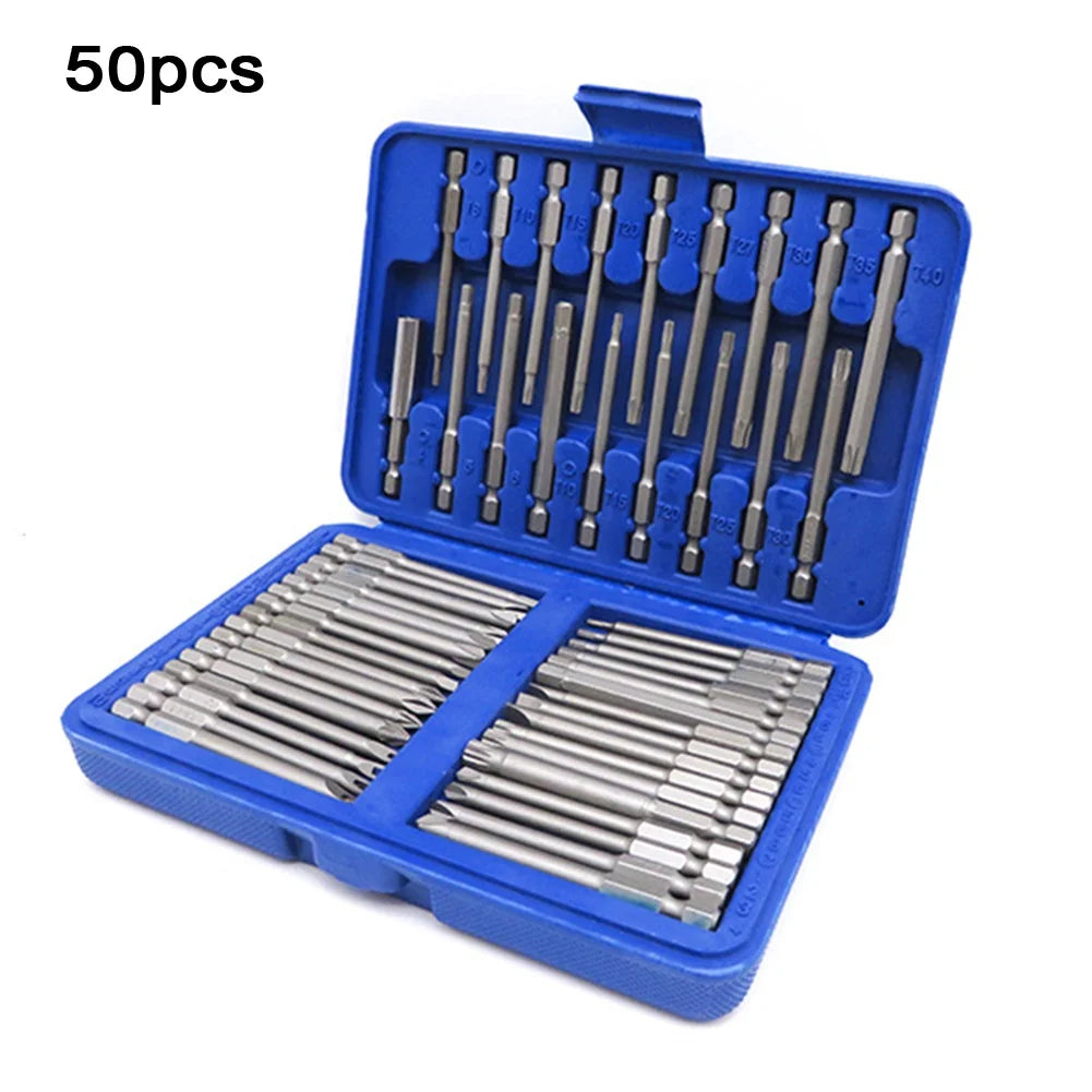 XMSJ 50pcs 75mm Extra Long Reach Bit Set &ndash; Ideal for Hard to Reach Areas 50PC