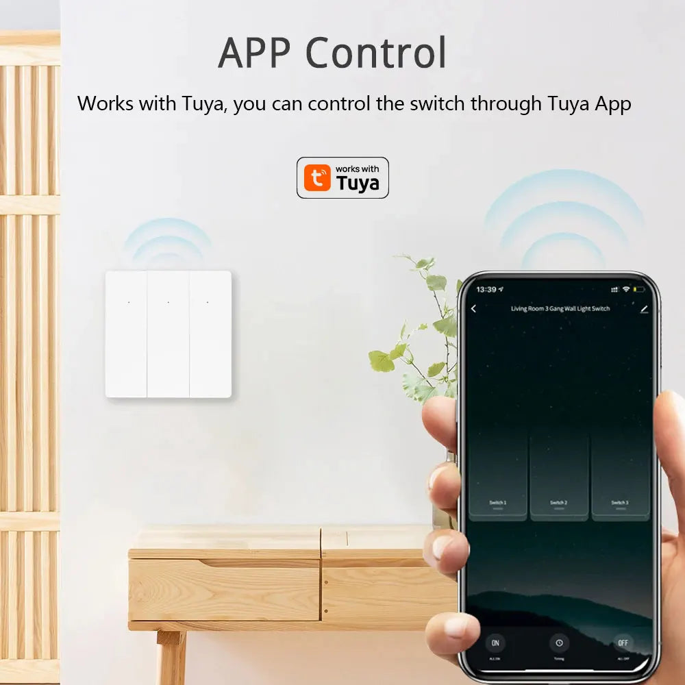 Zemismart Zigbee No Neutral Light Switch with Voice Control &ndash; 1/2/3 Gang