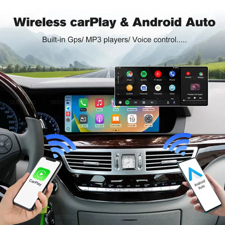 Wireless CarPlay Android Auto 10.25 Inch Screen for Mercedes Benz S-Class/CL W221 NTG3.0/3.5 System 2006-2012 With Navigation BT by InterCyprus Trading Ltd