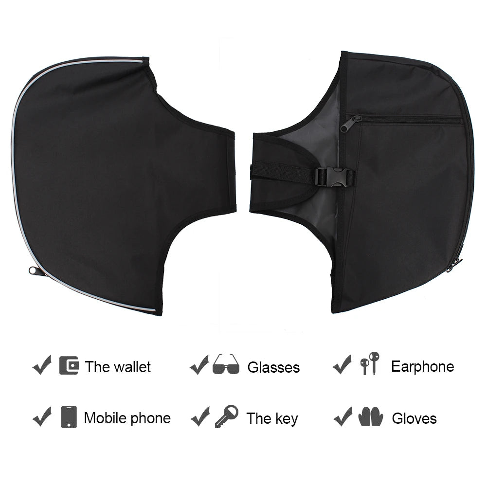 Motorcycle Black Soft Lowers Chaps &ndash; Engine Guard Cover and Leg Warmer for Harley Electra Glide