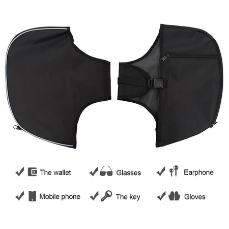 Motorcycle Black Soft Lowers Chaps &ndash; Engine Guard Cover and Leg Warmer for Harley Electra Glide