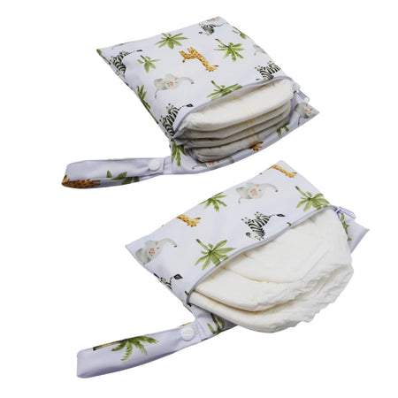 Cartoon Print Reusable Wet/Dry Nappy Bag Set