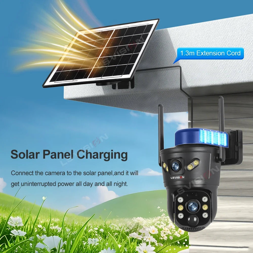 LS Vision 4K Dual Screens Solar Camera &ndash; 4G WiFi PTZ