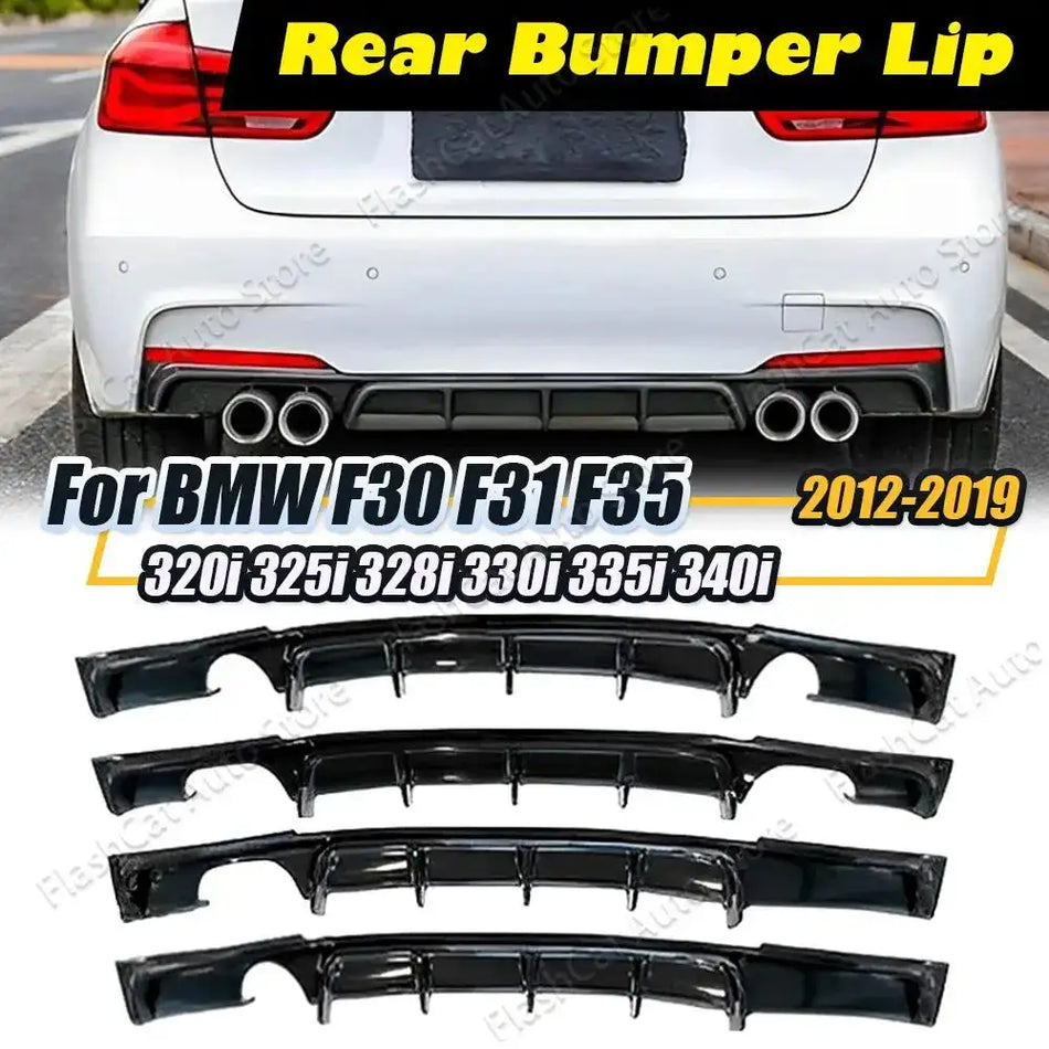 BMW F30 F31 F35 M Спорт Двойной Выхлоп Черные Кромки Сплиттеры