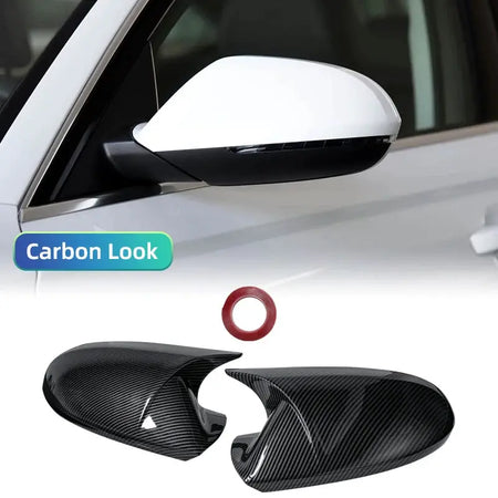 Glossy Black Side Mirror Cap Covers For Audi A6 C7 C7.5 S6 4G RS6 2012 - 2018 rear view wing case pair by InterCyprus Trading Ltd