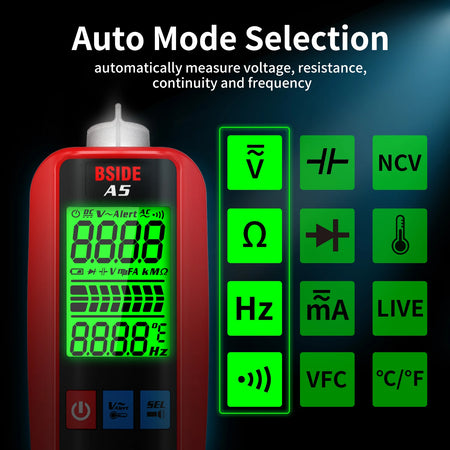 BSIDE A5 A5X Digital Multimeter USB Tester &ndash; NCV Detection