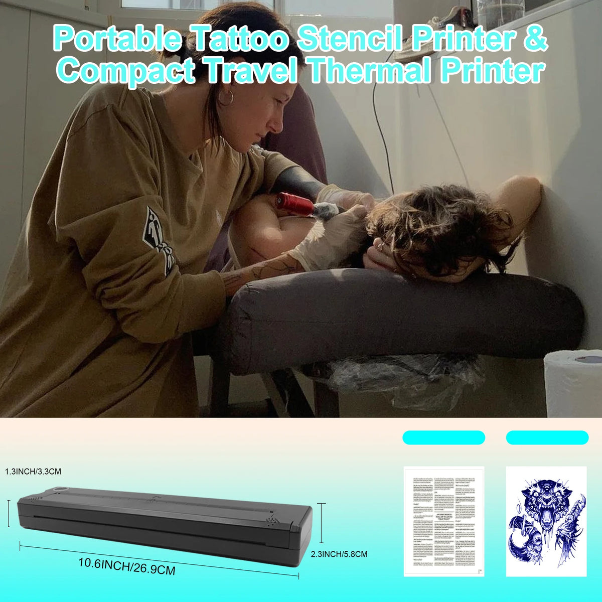 2025 PDF A4 Portable Printer Tattoo &ndash; Bluetooth Printing