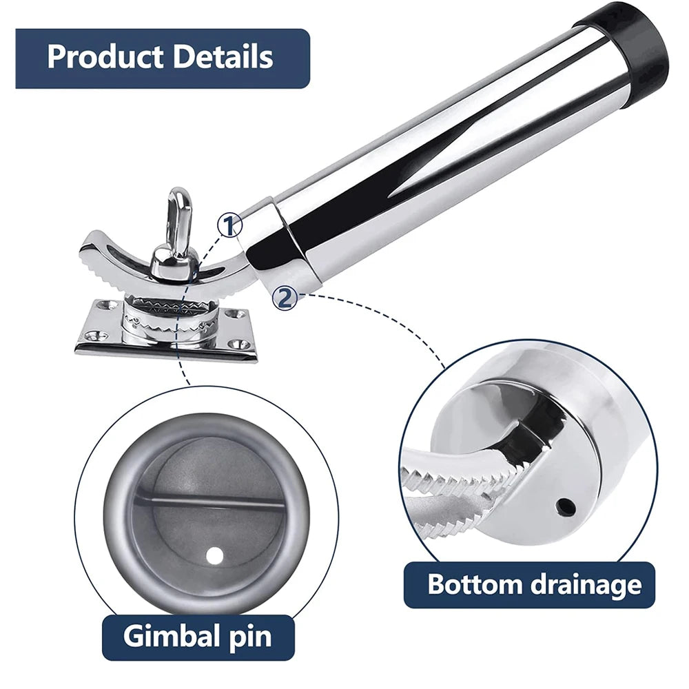Universal Fishing Boat Rod Holder &ndash; 316 Stainless Deck